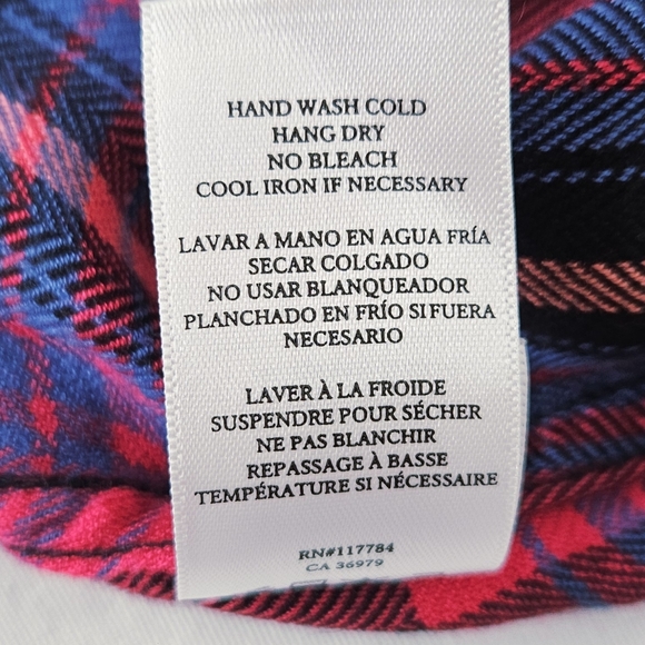 Rails Hunter Plaid Flannel Shirt in Black Coral Teal Size Large - Picture 15 of 16